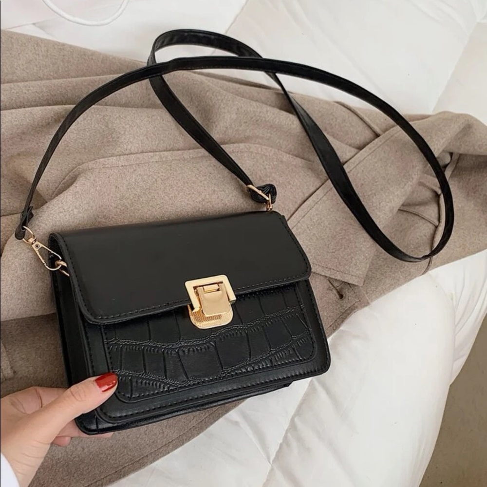 Croc embossed crossbody bag